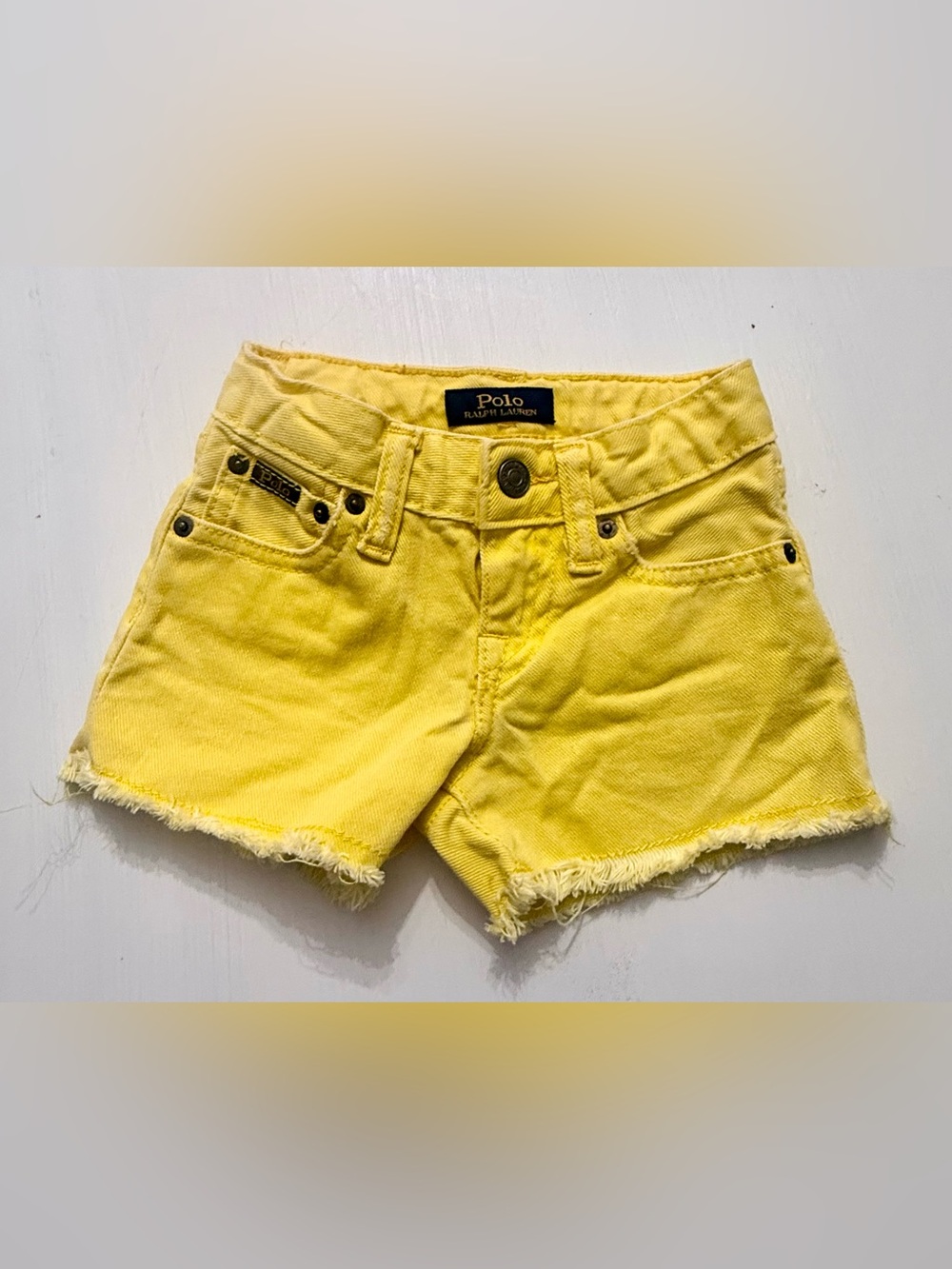 Polo Ralph Lauren Girls Yellow Denim Cutoff Shorts 3T